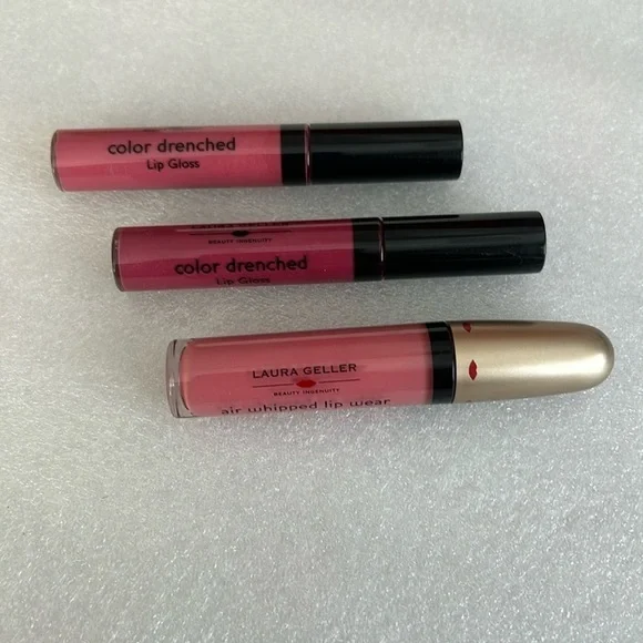 LOT OF 3 Laura Geller Lip Gloss / Perked up / Pink Raspberry Roast / Sorbet - Picture 4 of 5
